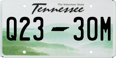 TN license plate Q2330M