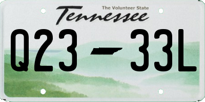 TN license plate Q2333L