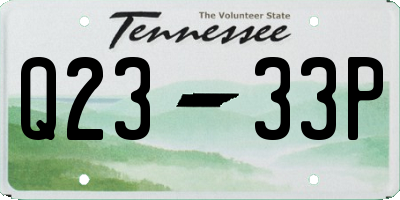 TN license plate Q2333P