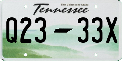 TN license plate Q2333X