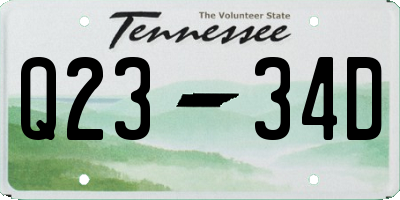 TN license plate Q2334D