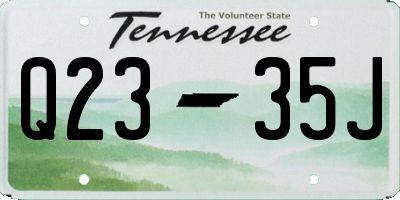 TN license plate Q2335J