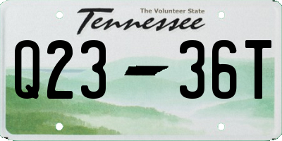 TN license plate Q2336T