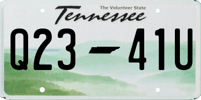 TN license plate Q2341U