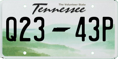 TN license plate Q2343P