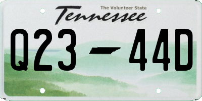 TN license plate Q2344D