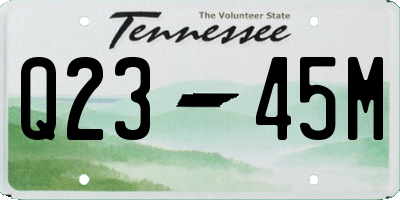 TN license plate Q2345M