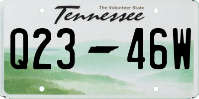 TN license plate Q2346W