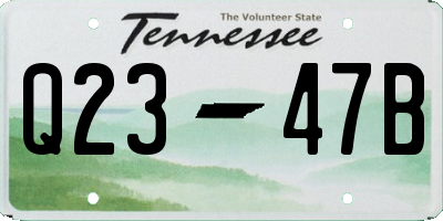 TN license plate Q2347B