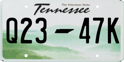 TN license plate Q2347K