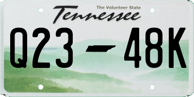 TN license plate Q2348K