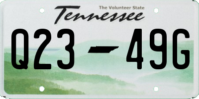 TN license plate Q2349G