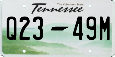 TN license plate Q2349M