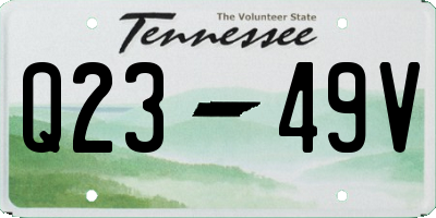 TN license plate Q2349V