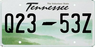 TN license plate Q2353Z