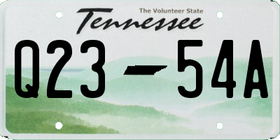 TN license plate Q2354A