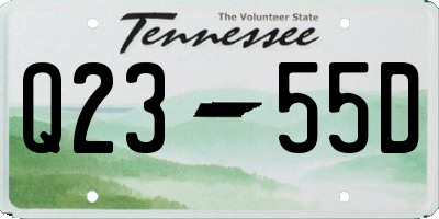 TN license plate Q2355D