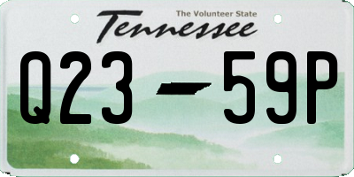TN license plate Q2359P