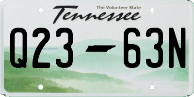 TN license plate Q2363N