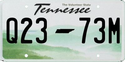 TN license plate Q2373M