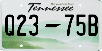 TN license plate Q2375B