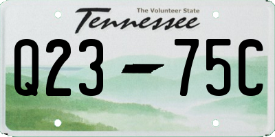 TN license plate Q2375C