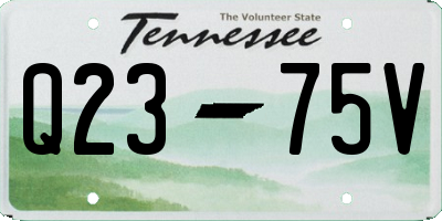 TN license plate Q2375V