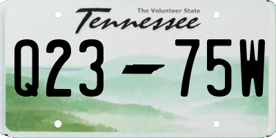 TN license plate Q2375W