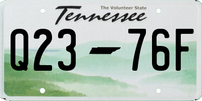 TN license plate Q2376F