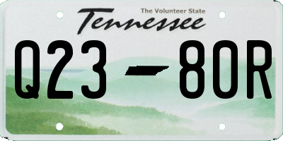 TN license plate Q2380R