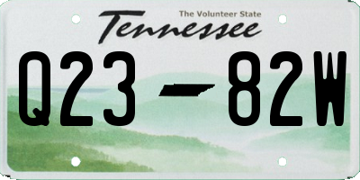 TN license plate Q2382W
