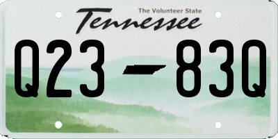 TN license plate Q2383Q