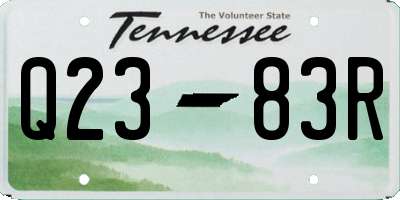 TN license plate Q2383R