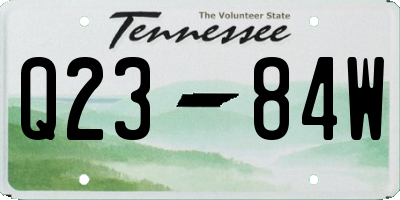 TN license plate Q2384W