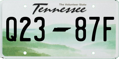 TN license plate Q2387F