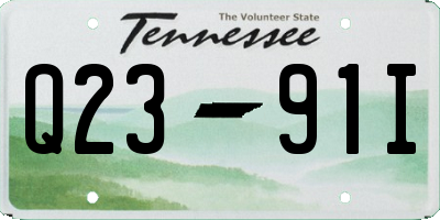 TN license plate Q2391I