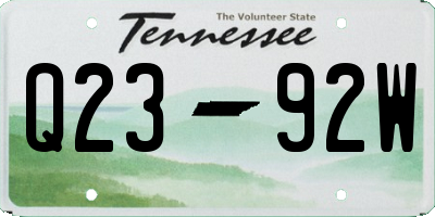 TN license plate Q2392W