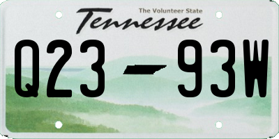 TN license plate Q2393W