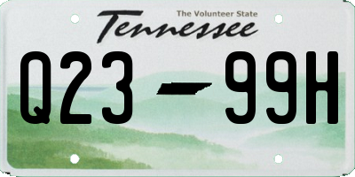 TN license plate Q2399H
