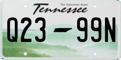 TN license plate Q2399N