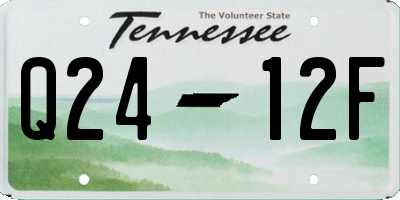 TN license plate Q2412F