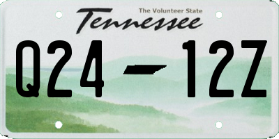 TN license plate Q2412Z