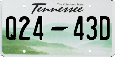 TN license plate Q2443D
