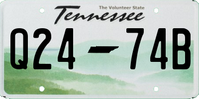 TN license plate Q2474B