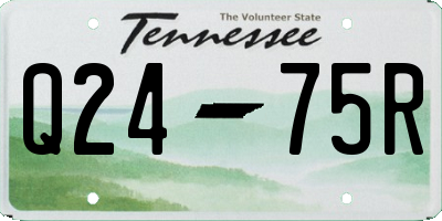 TN license plate Q2475R