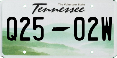 TN license plate Q2502W