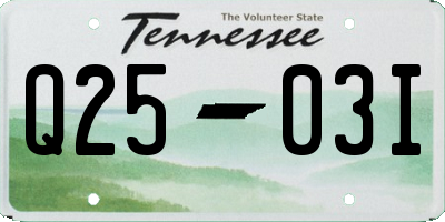 TN license plate Q2503I