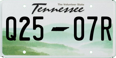TN license plate Q2507R