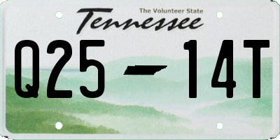 TN license plate Q2514T