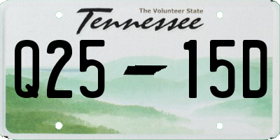 TN license plate Q2515D